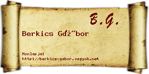 Berkics Gábor névjegykártya