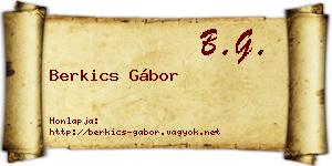 Berkics Gábor névjegykártya